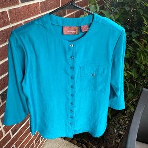 Worthington Teal Button-Down Women's Shirt